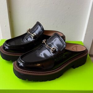 Sam Edelman | Lennon Backless Lug Sole Flat | Black | Leather |US 7 | Like New